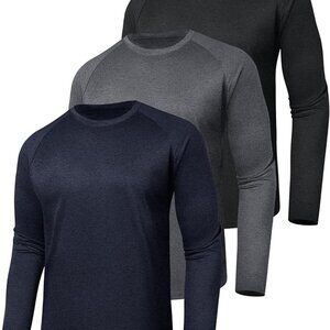 Quick-Dry Long Sleeve Shirt 3 Pack Men UV Protection
